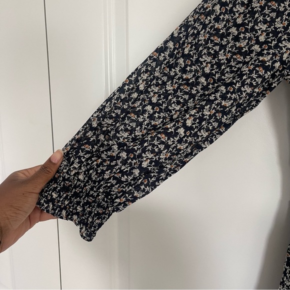 Veronica Beard Katari Floral Cotton Minidress Navy Multi - Picture 6 of 10